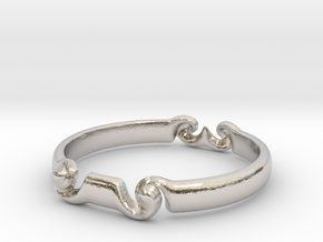 Spiral ring(size = USA 5.5)  in Rhodium Plated Brass