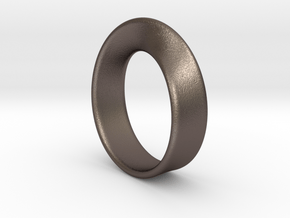 Moebius Ring - reference in Polished Bronzed Silver Steel