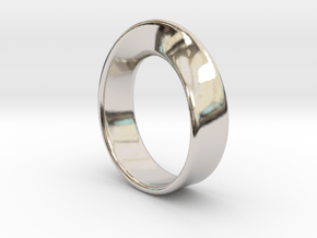 Moebius Ring 16.0 in Rhodium Plated Brass