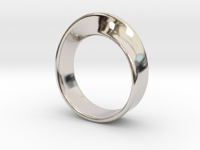 Moebius Ring 17.0 in Rhodium Plated Brass