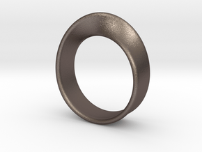 Moebius Ring 17.5 in Polished Bronzed Silver Steel