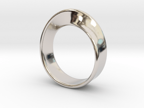 Moebius Ring 18.0 in Rhodium Plated Brass