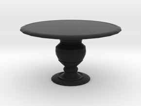 1:12 One Inch Scale Miniature Round Dining Table in Black Natural Versatile Plastic