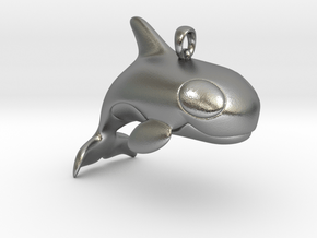 Baby Orca Pendant in Natural Silver