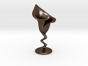 Calla Lily with Stem in Polished Bronze Steel