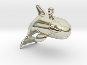 Baby Orca Pendant in 14k White Gold