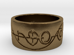 "IDIC" Vulcan Script Ring - Engraved Style in Natural Bronze: 5 / 49