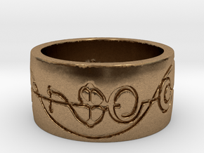 "IDIC" Vulcan Script Ring - Engraved Style in Natural Brass: 5 / 49