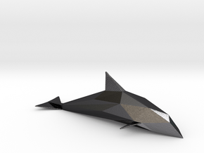 Diamond Cut Dolphin in Polished and Bronzed Black Steel
