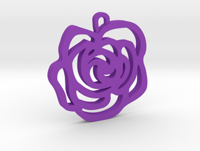 Rose Pendant in Purple Processed Versatile Plastic