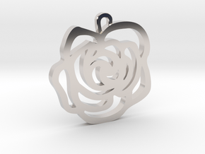 Rose Pendant in Rhodium Plated Brass