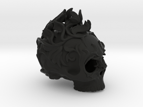 Skull01 Ornamental01 in Black Natural Versatile Plastic