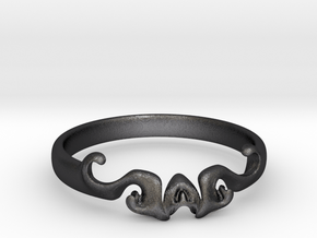 Skull of ring(size = USA 5.5)  in Polished and Bronzed Black Steel