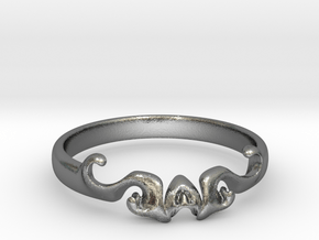 Skull of ring(size = USA 5.5)  in Fine Detail Polished Silver