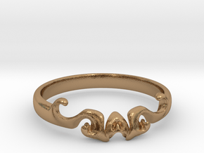 Skull of ring(size = USA 5.5)  in Polished Brass