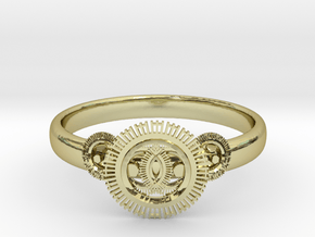 Gear ring(size = USA 5.5)  in 18k Gold Plated Brass