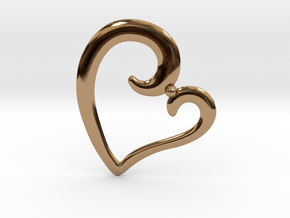 Heart Pendant in Polished Brass