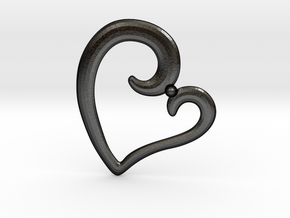 Heart Pendant in Matte Black Steel