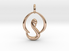 Swan Pendant in 14k Rose Gold