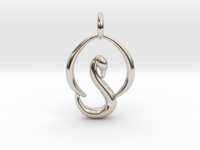 Swan Pendant in Rhodium Plated Brass