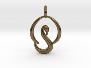 Swan Pendant in Polished Bronze