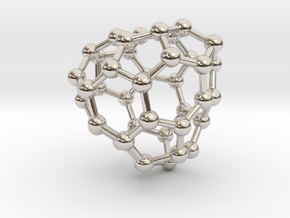 0142 Fullerene C40-30 c3 in Rhodium Plated Brass