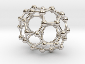 0145 Fullerene C40-33 d2h in Rhodium Plated Brass