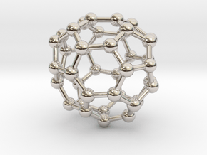 0147 Fullerene C40-35 c2 in Rhodium Plated Brass