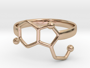 Serotonin Molecule Ring - Size 7 in 14k Rose Gold