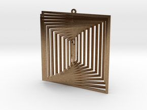  Pendant Wind Spinner 3D Square in Natural Brass