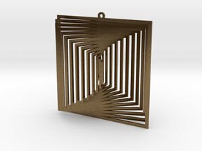  Pendant Wind Spinner 3D Square in Natural Bronze
