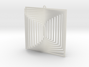  Pendant Wind Spinner 3D Square in White Natural Versatile Plastic