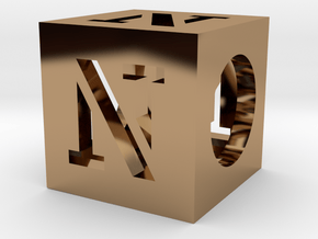 N Cube Slide in Polished Brass