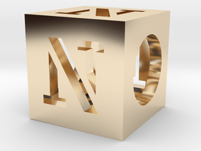 N Cube Slide in 14k Gold Plated Brass