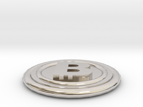 Bitcoin in Rhodium Plated Brass