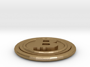 Bitcoin in Polished Gold Steel