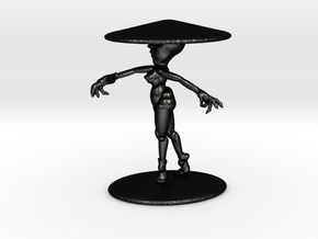 Girl With Hat 3'' in Matte Black Steel