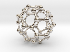 0149 Fullerene C40-37 c2v in Rhodium Plated Brass