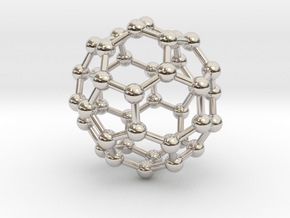 0151 Fullerene C40-39 d5d in Rhodium Plated Brass