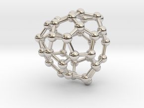 0152 Fullerene C40-40 td in Rhodium Plated Brass