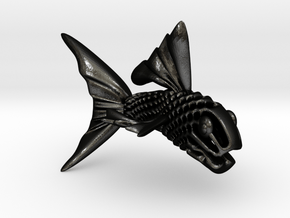 Artistic Fish Sculpture  in Matte Black Steel