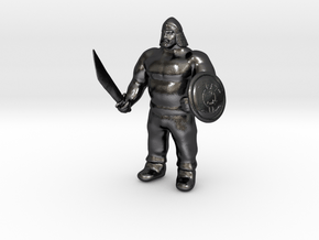 Ogre Warrior in Polished and Bronzed Black Steel