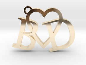 B love D (Key chain - Pendant) in 14K Yellow Gold