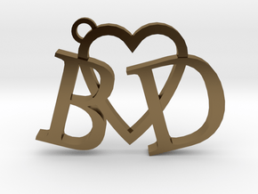 B love D (Key chain - Pendant) in Polished Bronze
