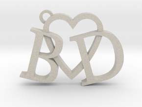 B love D (Key chain - Pendant) in Natural Sandstone