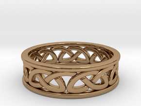 Celtic Ring 8 in Polished Brass