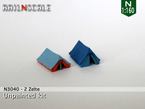 2 Zelte (N 1:160) in Tan Fine Detail Plastic