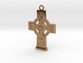 Celticcross1 Necklace in Polished Brass