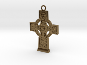 Celticcross1 Necklace in Polished Bronze