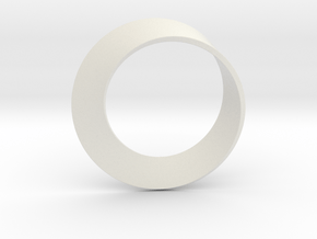 0153 Mobius strip (p=1, d=5cm) #001 in White Natural Versatile Plastic